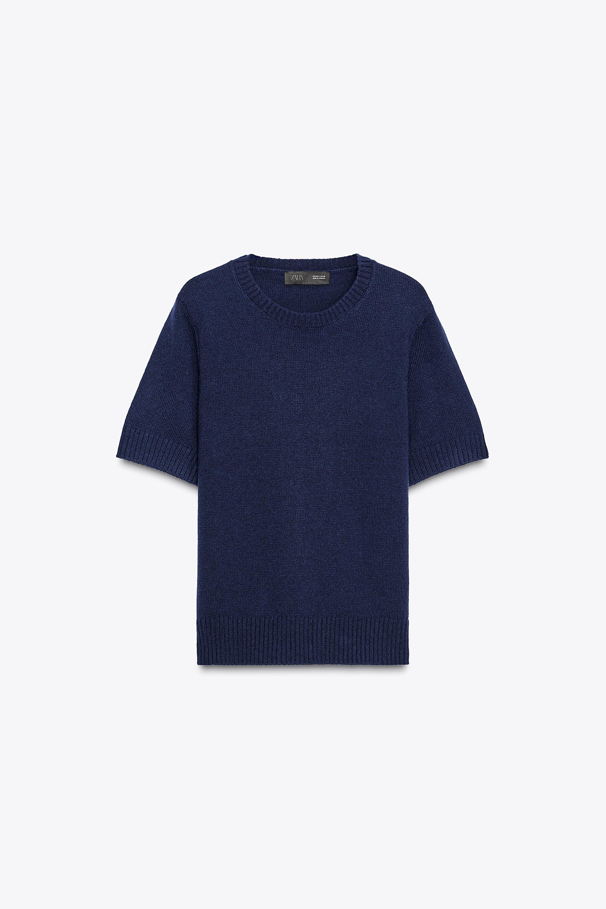 100% WOOL SHORT SLEEVE SWEATER